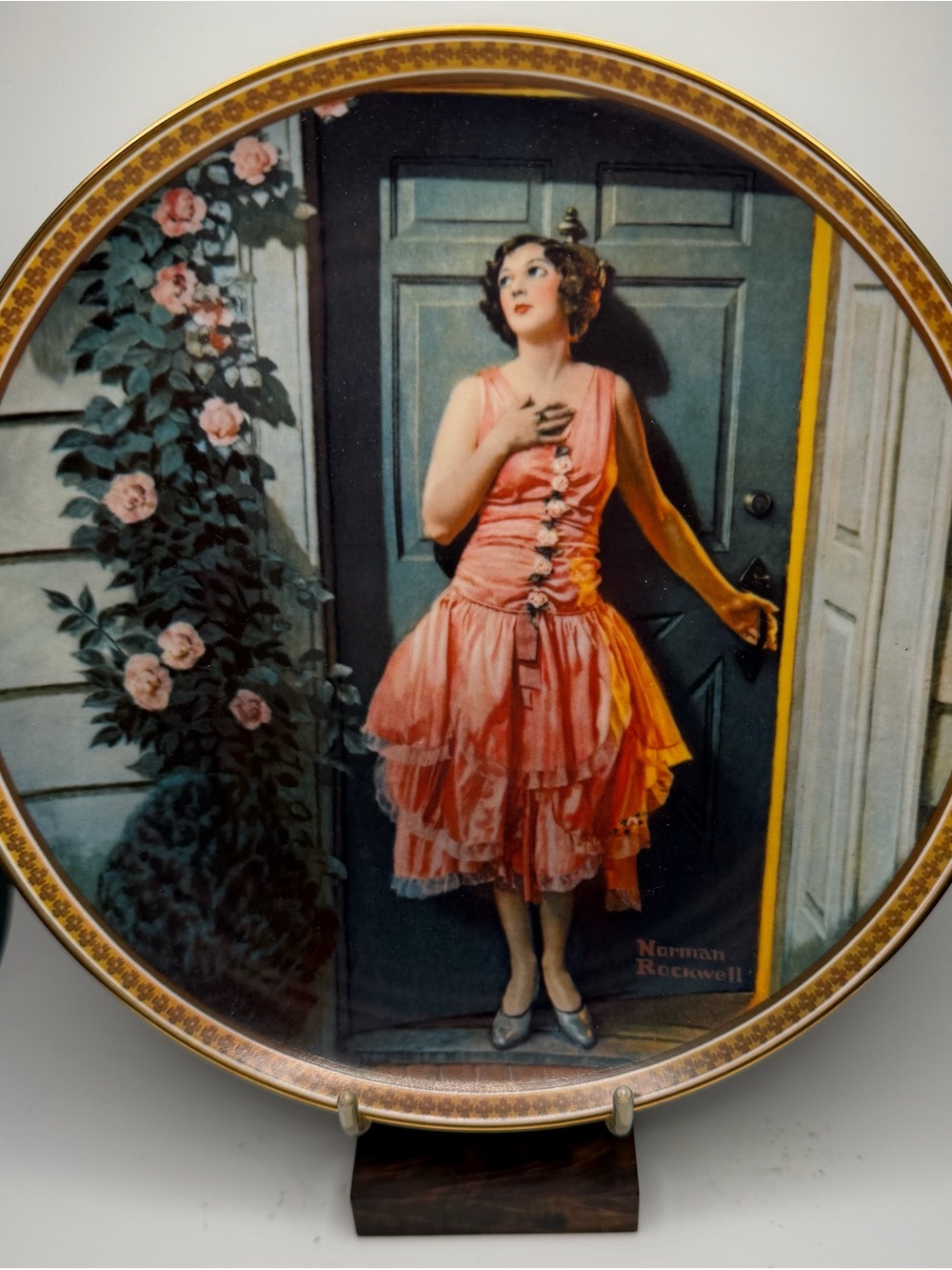 “Standing in the Doorwell” Norman Rockwell Collector Plate with COA